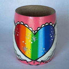 Hand Painted Wood Yerba Mate Cup