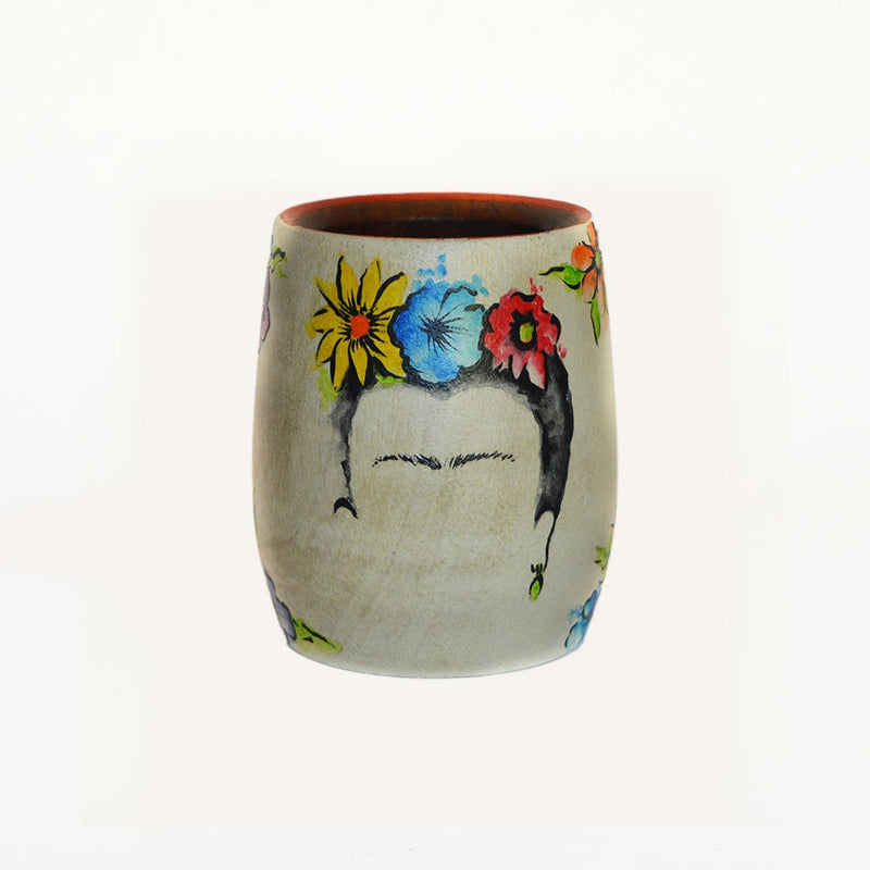 Hand-Painted Frida Kahlo Wooden Yerba Mate Cup - Soulmate Yerba Co. 