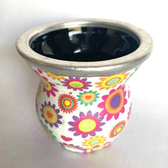 70's Floral Glass Mate Cup