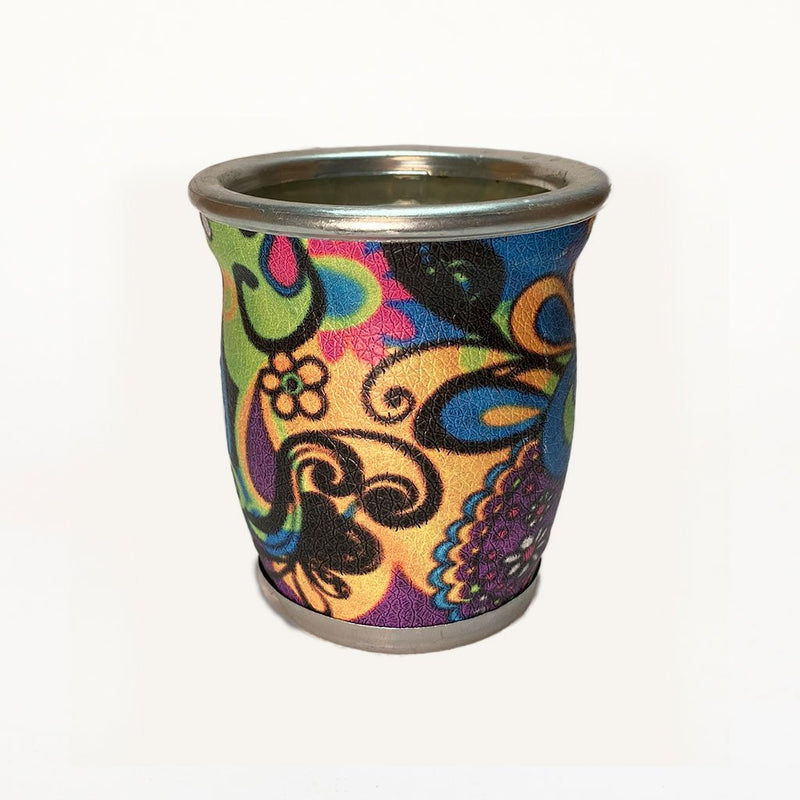 Psychedelic Pattern Glass Mate Cup - Soulmate Yerba Co. 