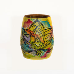 Hand-Painted Wise Elephant Wooden Yerba Mate Cup - Soulmate Yerba Co. 