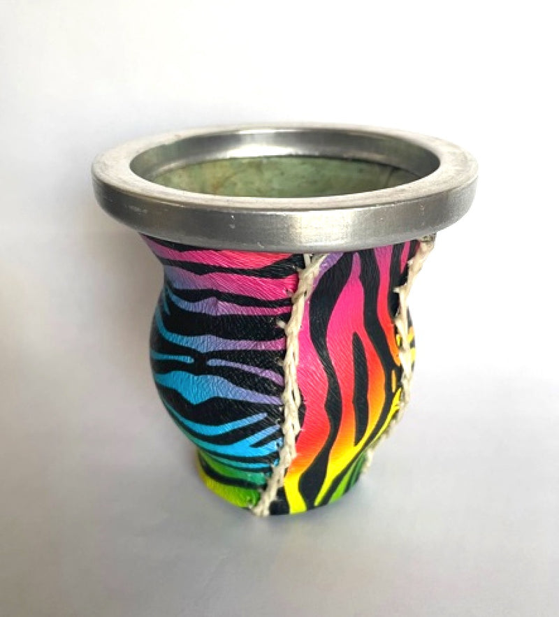 Zebra Rainbow Glass Mate Cup